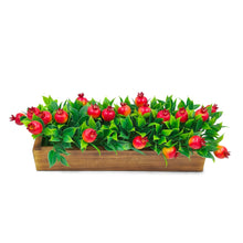 Artificial Fruit  Pomegranate in Wood Planter