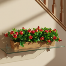 Artificial Fruit  Pomegranate in Wood Planter