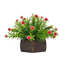 Artificial Flowering Plant Threadleaf Red in Hexagon Pot