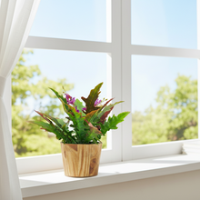 Artficial Flower Arrangement in Wood Pot Design-01