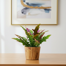Artficial Flower Arrangement in Wood Pot Design-01