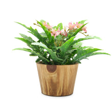 Artficial Flower Arrangement in Wood Pot Design-02