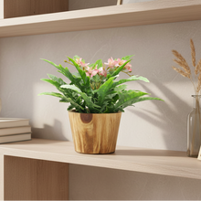Artficial Flower Arrangement in Wood Pot Design-02