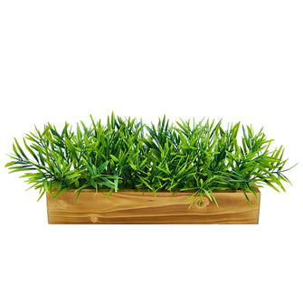 Artificial Plant Mini Bamboo Bunch in Wood Planter, Home and Office Decor Items