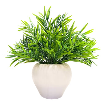 Artificial Mini Bamboo Plant in Pot - 22cm Height - Home & Office Decor Elegant Potted Plant for Tabletop Enhancement"