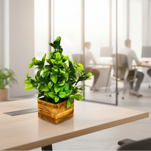 Artificial Leaves Plant in Wooden Pot Perfect Potted Decoration for Home Living Room & Office Spaces Height - 29cm