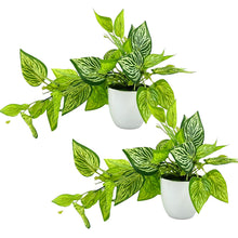 Artificial Plant Ficus Leaves Falling in Pot, Home and Office Decor Item for Desk & Wall Shelves