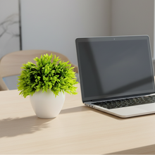 Artificial Bamboo Green Topairy in Big Apple Pot - 18 cm Height