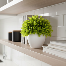 Artificial Bamboo Green Topairy in Big Apple Pot - 18 cm Height