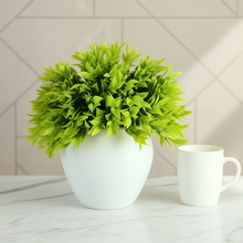 Artificial Bamboo Green Topairy in Big Apple Pot - 18 cm Height