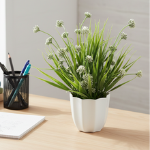 Artificial Wild Grass in Pot - Home & Office Decor Elegant Potted Plant for Tabletop/Shelves Enhancement