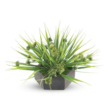 Artificial Wild Grass in Hexgun Wood Pot - Home & Office Decor Elegant Potted Plant for Tabletop/Shelves Enhancement