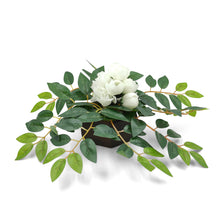 Artficial Flower Leaves Arrangement in Wood Pot (Height 14 cm) Design-02