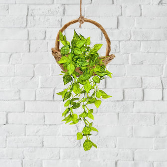 Artificial Plant Leaves Hanging ? Lush Greenery for Home & Office (Pot Not Included)