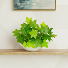 Artificial Leaves Plant in Boat Pot - 18cm Height approx Design-02
