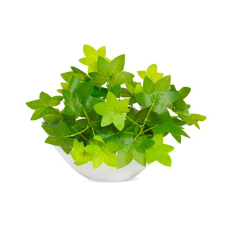 Artificial Leaves Plant in Boat Pot - 18cm Height approx Design-02