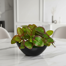 Artificial Leaves Plant in Boat Pot - 18cm Height approx Design-03