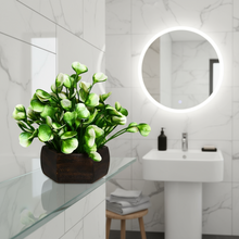 Artificial Leaves Plant with Wood Hexagon Pot ( Height 16.5 cm)