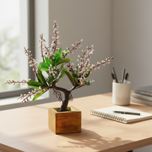 Elegant Artificial Bonsai Tree in Wood Pot ? Perfect Mini Tree for Home & Office D‚cor, Ideal for Tabletops, Shelves, and Study Desks