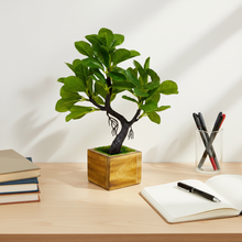 Elegant Artificial Bonsai Tree in Wood Pot ? Perfect Mini Tree for Home & Office D‚cor, Ideal for Tabletops, Shelves, and Study Desks