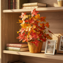 Artificial Plant Leaves in Wooden Pot Perfect Potted Decoration for Home Living Room & Office Spaces D‚cor