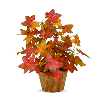 Artificial Plant Leaves in Wooden Pot Perfect Potted Decoration for Home Living Room & Office Spaces D‚cor