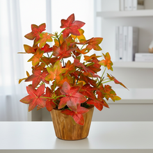 Artificial Plant Leaves in Wooden Pot Perfect Potted Decoration for Home Living Room & Office Spaces D‚cor