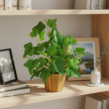 Artificial Plant Leaves in Wooden Pot Perfect Potted Decoration for Home Living Room & Office Spaces D‚cor