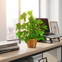 Artificial Plant Leaves in Wooden Pot Perfect Potted Decoration for Home Living Room & Office Spaces D‚cor