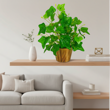 Artificial Plant Leaves in Wooden Pot Perfect Potted Decoration for Home Living Room & Office Spaces D‚cor