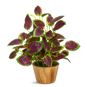 Artificial Plant Leaves in Wooden Pot Perfect Potted Decoration for Home Living Room & Office Spaces D‚cor