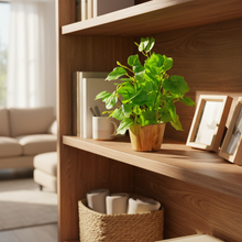 Artificial Plant Leaves in Wooden Pot Perfect Potted Decoration for Home Living Room & Office Spaces D‚cor