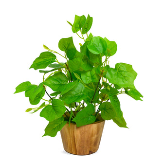 Artificial Plant Leaves in Wooden Pot Perfect Potted Decoration for Home Living Room & Office Spaces D‚cor