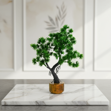 Artificial Bonsai Leaves Plant Wood Pot ( Height 23 cm)