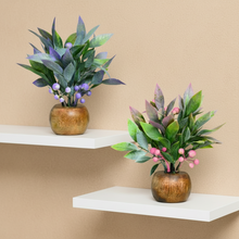 Artificial Berries Plants with Wooden Pot (Pack of 2) – Height 15 cm