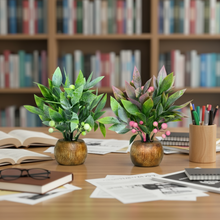 Artificial Berries Plants with Wooden Pot (Pack of 2) – Height 15 cm