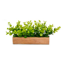 Artificial Leaves in Wooden Rectangular Tray - Width 20 cm