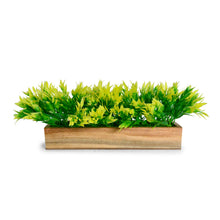 Artificial Leaves in Wooden Rectangular Tray - Width 30 cm
