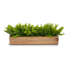 Artificial Leaves in Wooden Rectangular Tray - Width 30 cm