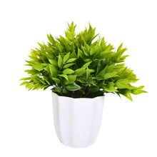 Artificial Green Leaves Bunch in Pot - 22 cm Height