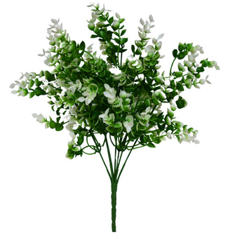 Artificial Hackleberry Leaves White Bunch - Height 30 cm