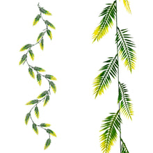 set of 2 28 point , 8 ft long loose christmas leaves falling