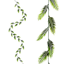 set of 2 28 point , 8 ft long loose christmas leaves falling