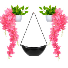 set of 2 Wisteria glassi with hanging boat pot