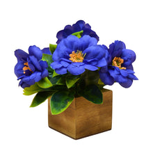 Single pc china bright flower (5 flowers  + 5 citrus leaves )  in wood pot