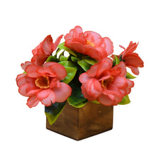 Single pc china bright flower (5 flowers  + 5 citrus leaves )  im  wood pot