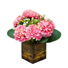 Single pc china genda (7 flowers + 7 beads) in printed wood pot