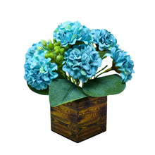 Single pc china genda (7 flowers + 7 beads) in printed wood pot