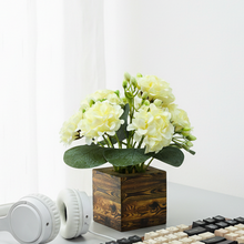 Single pc china genda (7 flowers + 7 beads) in printed wood pot