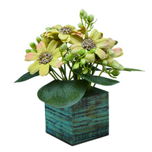 single pc  china 2 tone  daisy (7 flowers  + 7 beads lup( 8.75gms) + 3 fabric patte in 7 pointer (1.6 gms) in printed dabbi